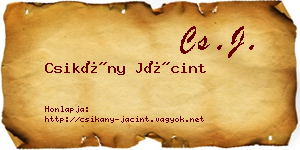 Csikány Jácint névjegykártya